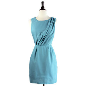 Pepaloves | Turquoise Pleat Front Sheath Dress